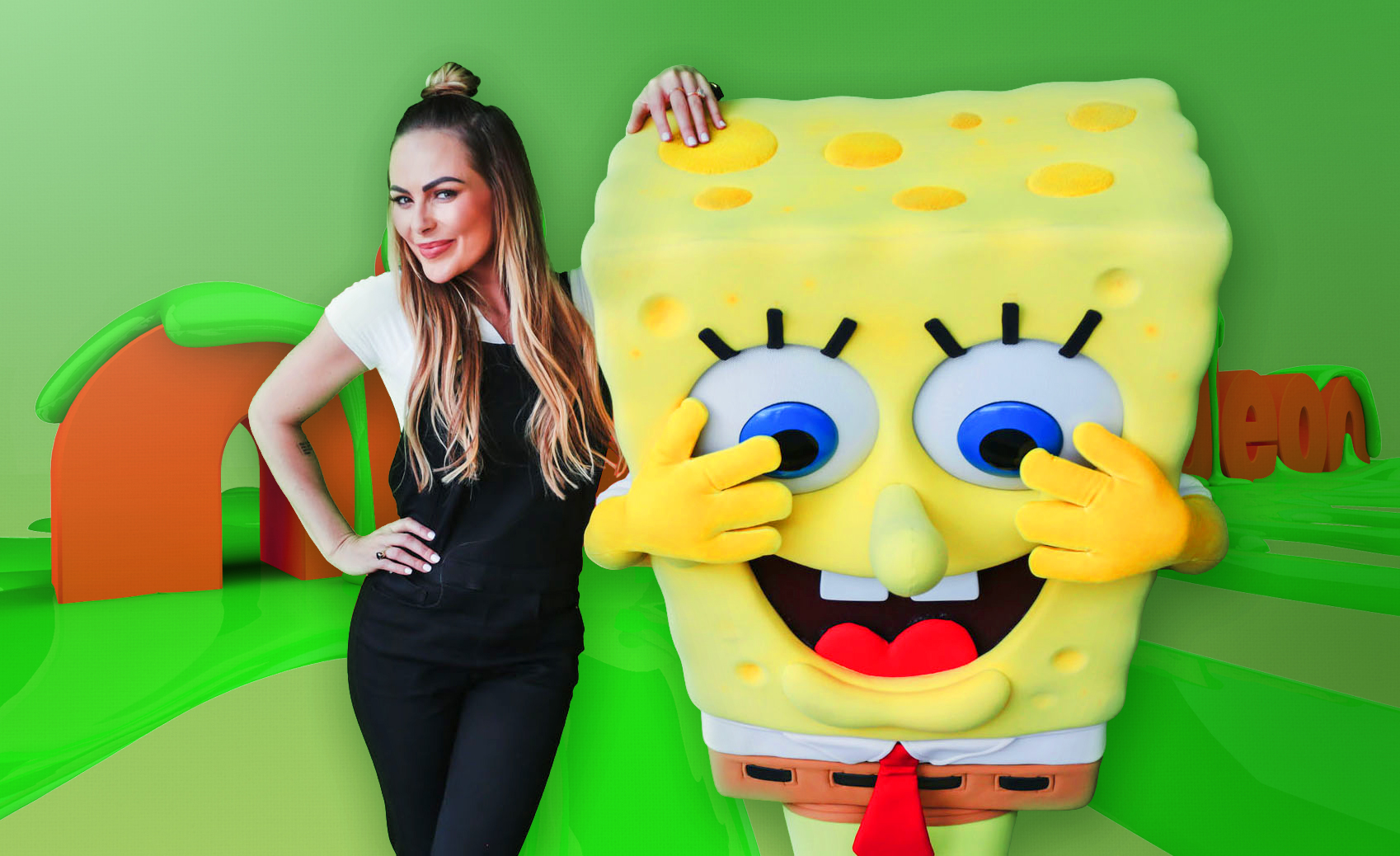 Karlien Van Jaarsveld & Spongebob Squarepants | Image credit Nickelodeon